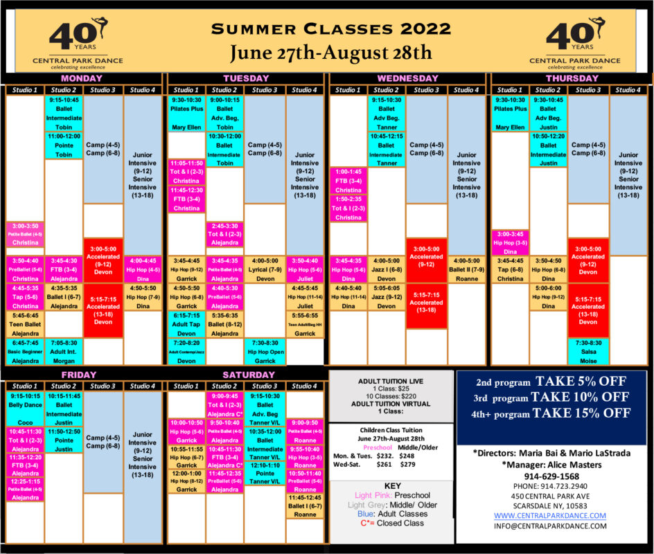 2022 Summer Classes