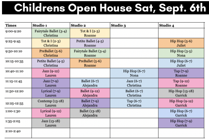 Children's dance studio classes